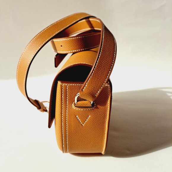 NEW Hermès Gold Della Cavalleria Elan Epsom Calfskin Bag Silver Hardware, 2024 - Picture 5 of 16
